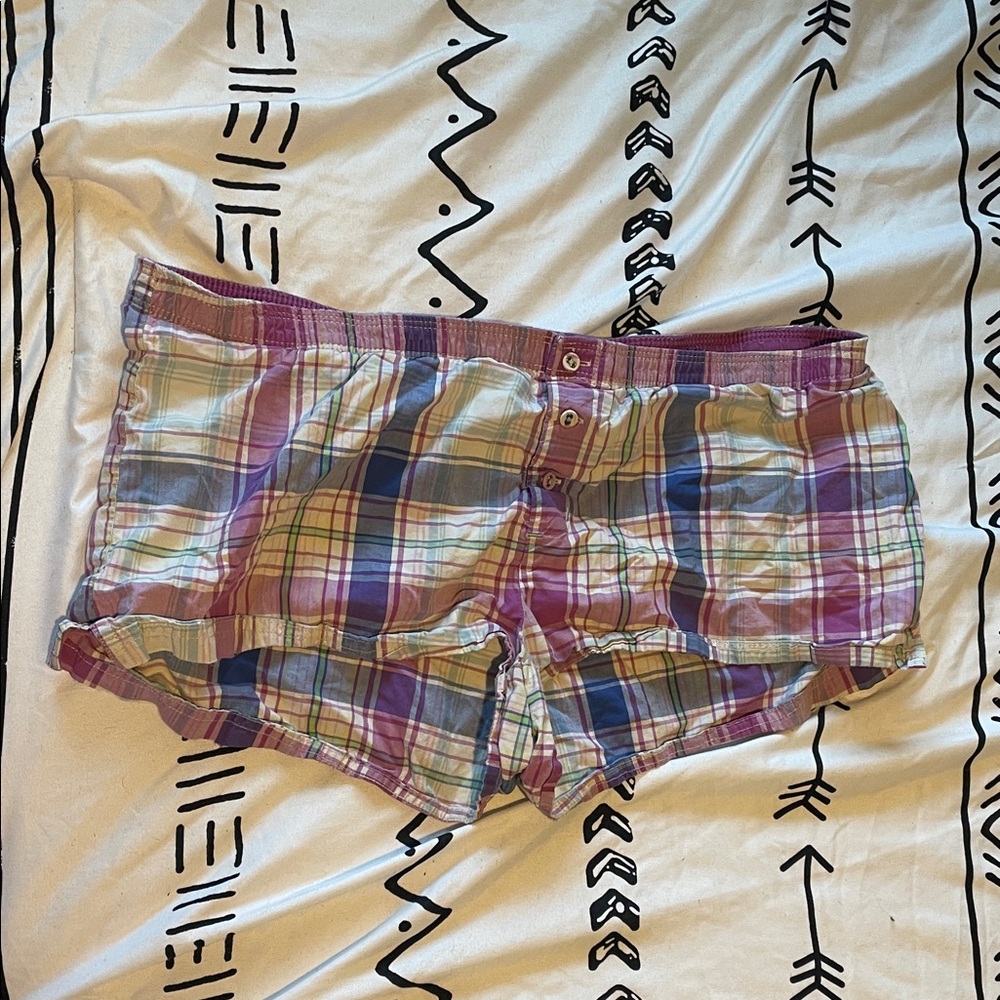 VINTAGE American Eagle Outfitters Multicolor Plaid Women's Cargo Shorts